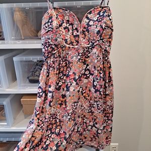 Parker floral silk dress size L